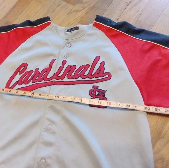 St Louis Cardinals Jersey Mens Large Gray Red True Fan MLB Baseball - Picture 3 of 9